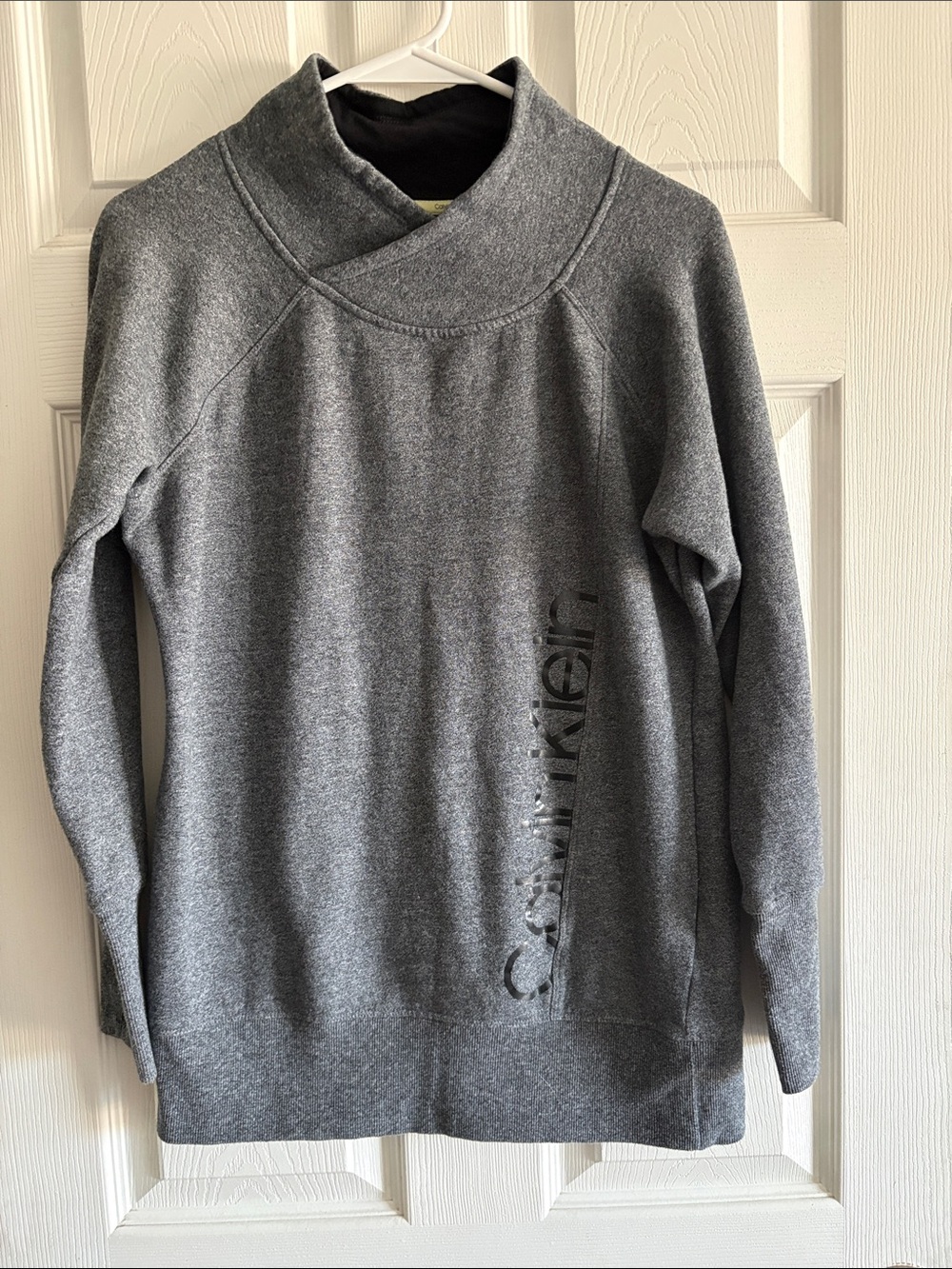 Calvin Klein Charcoal Gray Funnel Neck Pullover